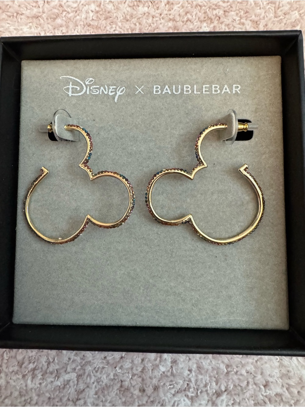 Disney x BaubleBar Rainbow Mickey Mouse Necklace & Hoop Earrings Set